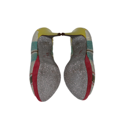 Rene Caovilla Multicolor Peep Toe Pump EU 36.5