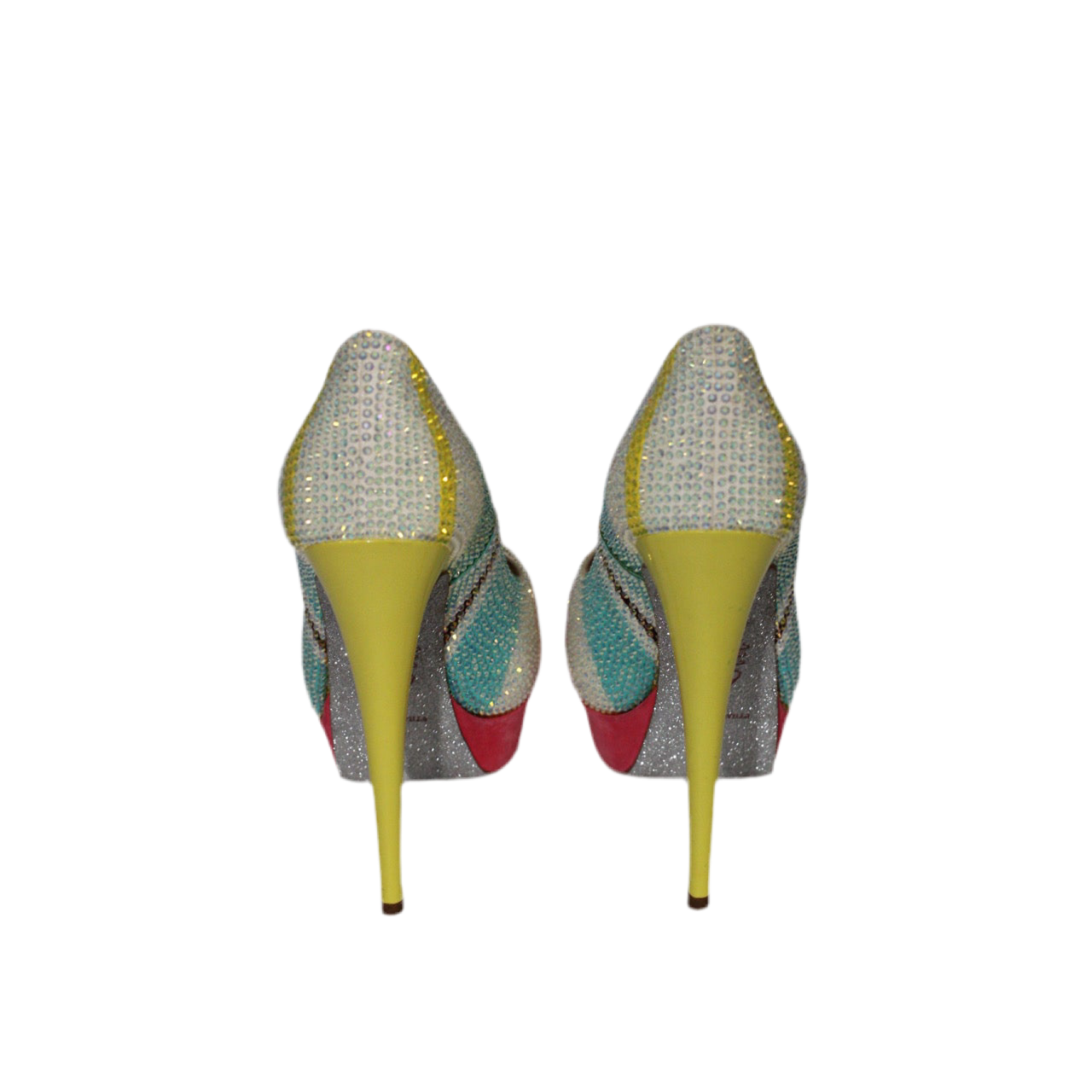 Rene Caovilla Multicolor Peep Toe Pump EU 36.5